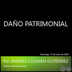 DAÑO PATRIMONIAL - Por ANDRÉS COLMÁN GUTIÉRREZ - Domingo, 12 de Julio de 2020